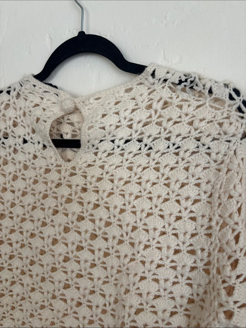 Zara Cream Openwork Crochet Sweater